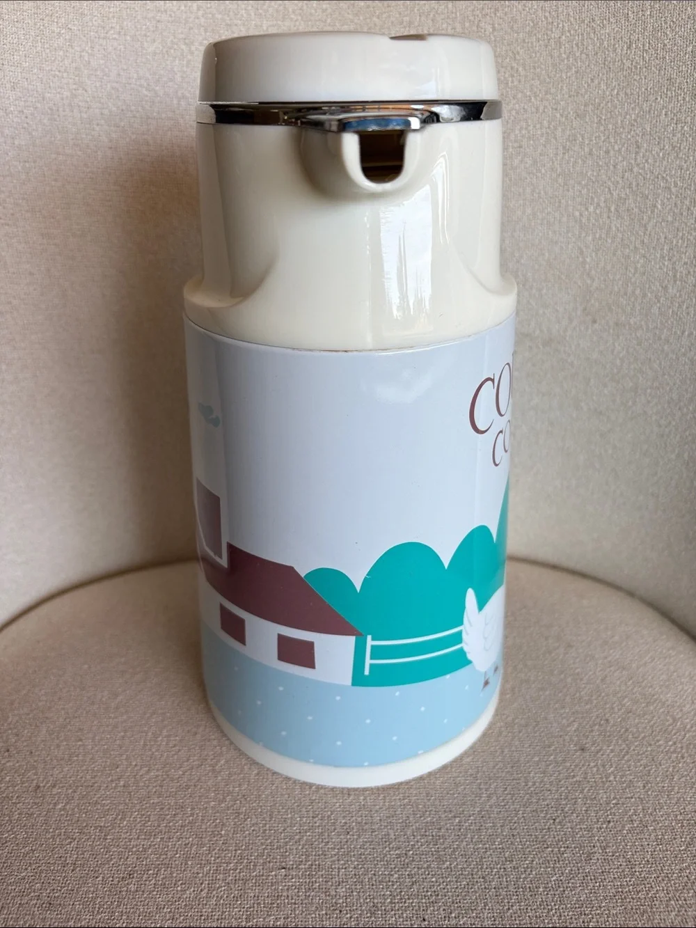 VTG Blue Ribbon Kitchen Country Cottage Goose Thermos Carafe